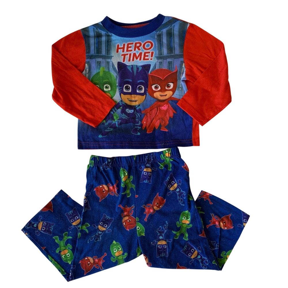 PJ Masks Toddlers 3T Fleece Pajama Set Pants Shirt Long Sleeve Soft Gecko Catboy